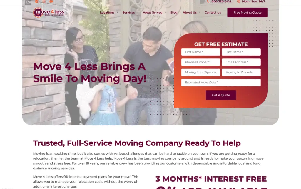 Move 4 Less. 187 new leads and a 461% ROI