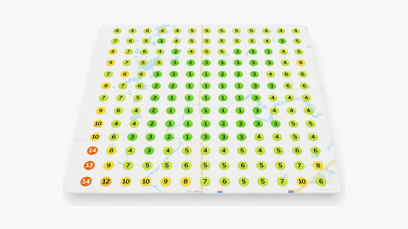 Local rank grid showing Top-3 Map Pack coverage across a service area