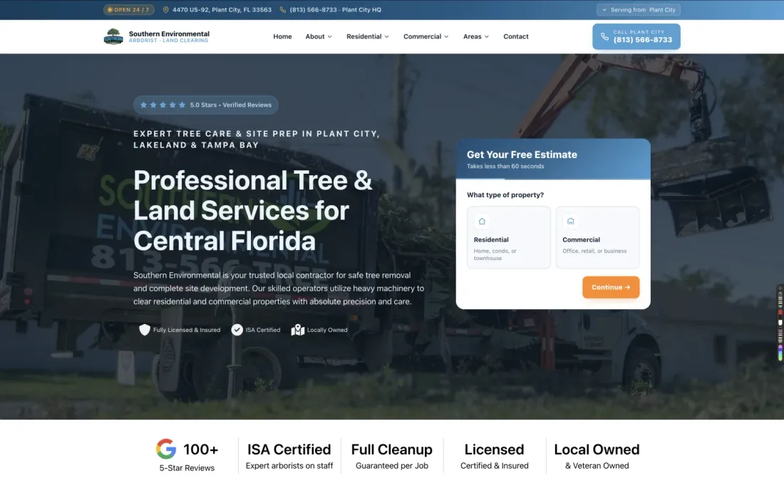 Southern Environmental, website built by ServiceLine Pro